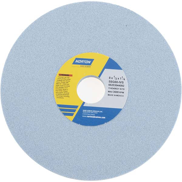 Norton 66253044092 Norton Surface Grinding Wheel: 8" Dia, 1/2" Thick, 1-1/4" Arbor (66253044092)