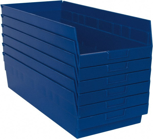 Quantum Storage QSB216BLCS Quantum Storage Polypropylene Hopper Shelf Bin: 11-1/8" - Pack of 6 (QSB216BLCS)