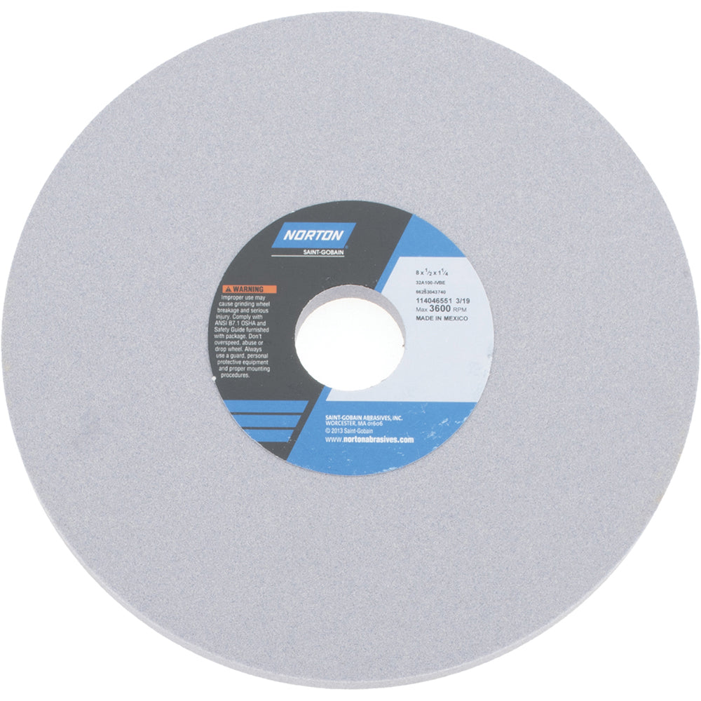 Norton 66253043740 Norton Surface Grinding Wheel: 8" Dia, 1/2" Thick, 1-1/4" Arbor (66253043740)