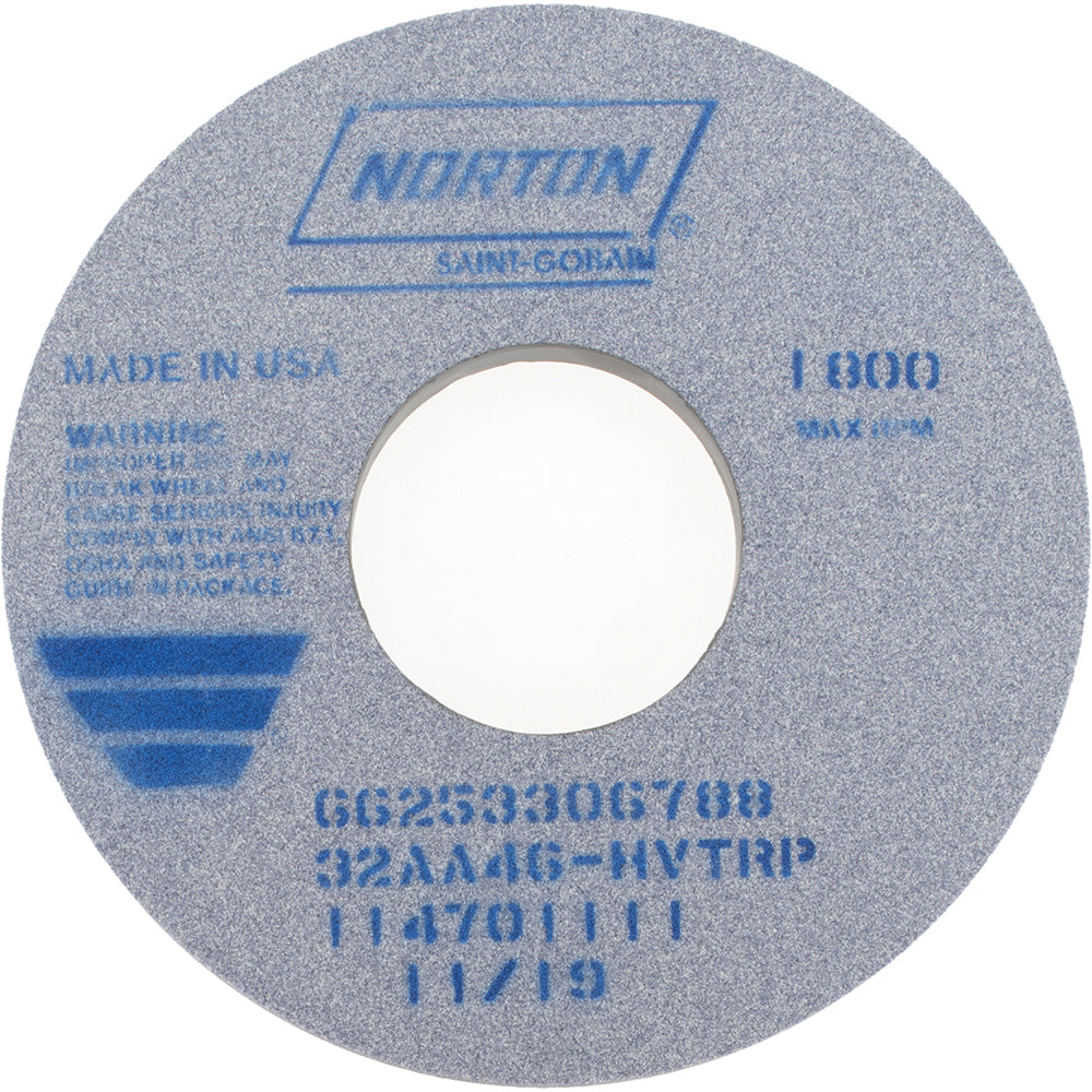 Norton 66253306788 Norton Surface Grinding Wheel: 14" Dia, 1" Thick, 5" Arbor, 46 Grit (66253306788)