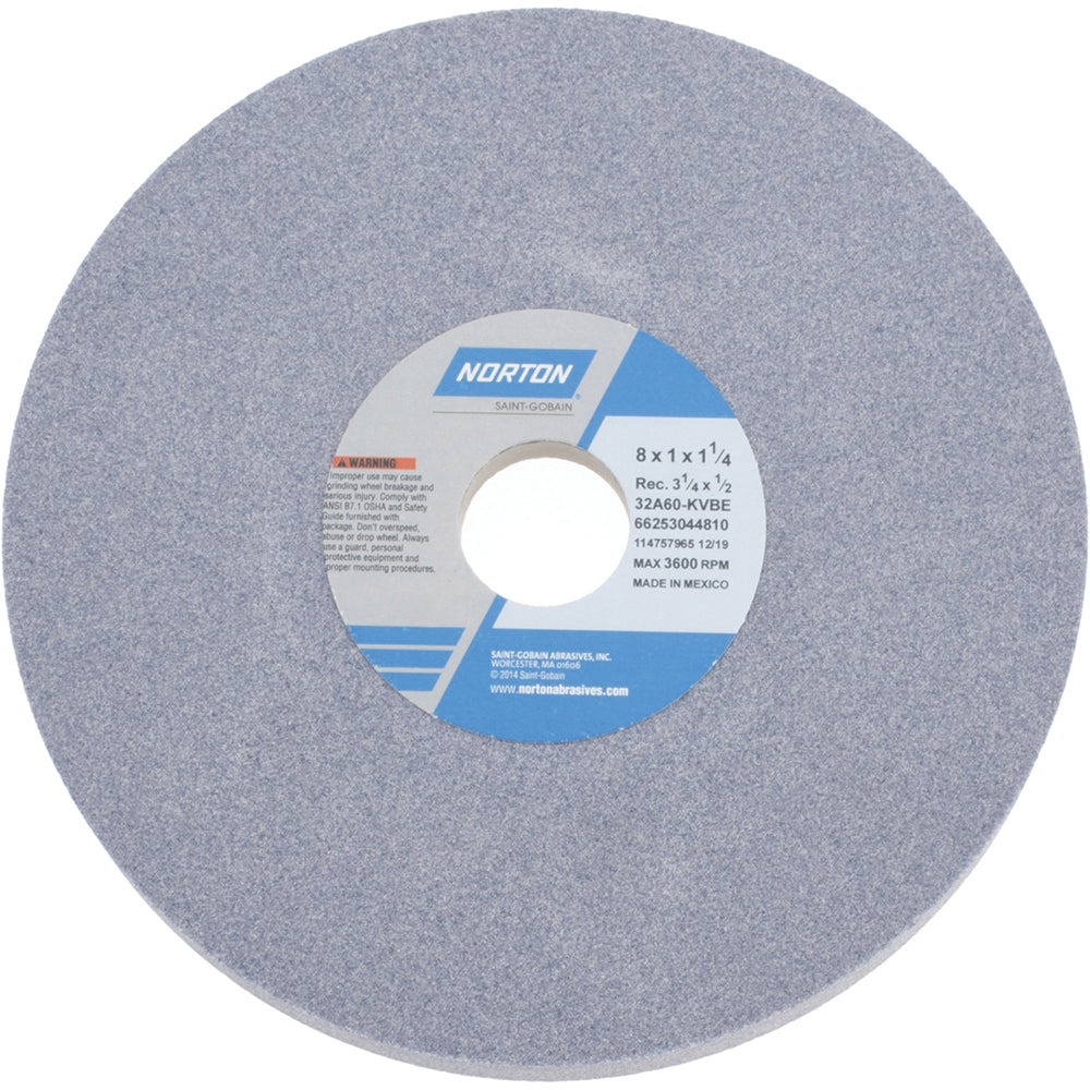 Norton 66253044810 Norton Surface Grinding Wheel: 8" Dia, 1" Thick, 1-1/4" Arbor, 60 (66253044810)