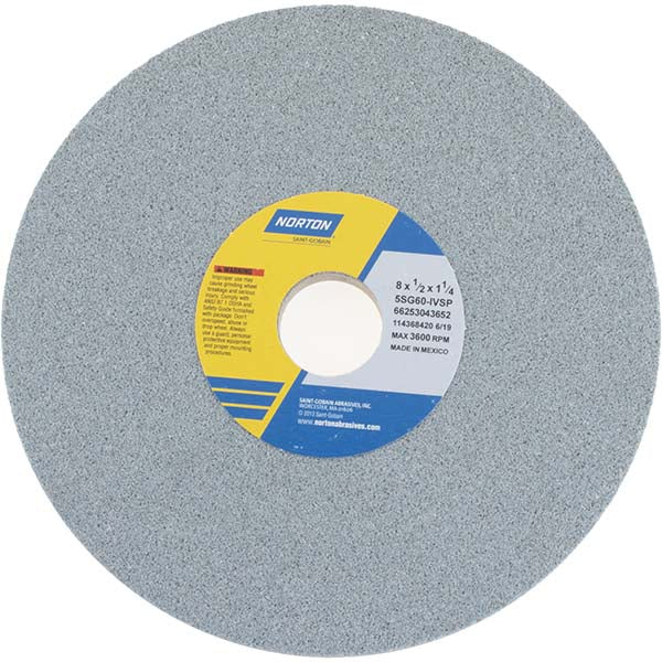 Norton 66253043652 Norton Surface Grinding Wheel: 8" Dia, 1/2" Thick, 1-1/4" Arbor (66253043652)
