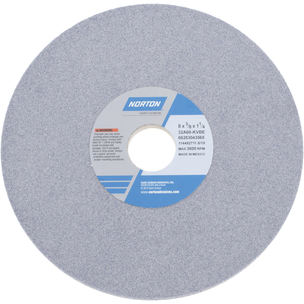 Norton 66253043565 Norton Surface Grinding Wheel: 8" Dia, 3/8" Thick, 1-1/4" Arbor (66253043565)
