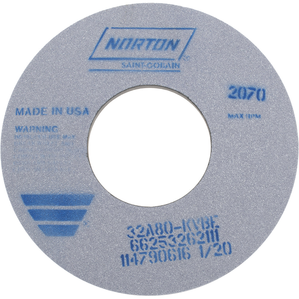 Norton 66253262111 Norton Surface Grinding Wheel: 12" Dia, 1/2" Thick, 5" Arbor, 80 (66253262111)