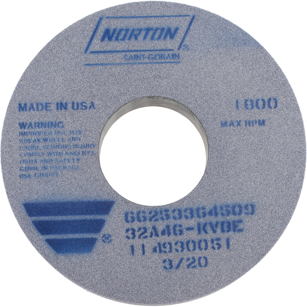 Norton 66253364509 Norton Surface Grinding Wheel: 14" Dia, 2" Thick, 5" Arbor, 46 Grit (66253364509)