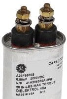 GE Capacitors A28F5606 - Capacitor, 0.5uFD, 2000VDC, Can, 1/4in.-20 Stud (A28F5606S)