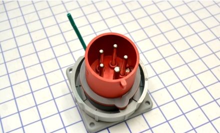 Arrow-Hart Plugs & Receptacles AH532B6W - Inlet, 4P-5W, 32A, 220/380V, Wt/Rd, IEC60309 (AH532B6W)