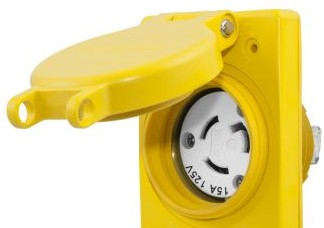 Bryant Electric Plugs & Receptacles BRY65W47 - Watertight Series, Locking Receptacle, 15A 125V (BRY65W47)