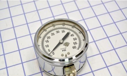 Marsh Panel Meters & Gauges D1546 - Gauge, 0-15psi, 3in., 1/4in.NPT Entry, Lower Mount (D1546)