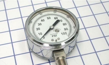 Marsh Panel Meters & Gauges D1548 - Gauge, 0-100psi, 3in., 1/4in.NPT Entry, Lower (D1548)