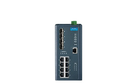 Advantech Ethernet Switches EKI-7712E-4FP-AE - 8FE + 4SFP with POE (EKI-7712E-4FP-AE)
