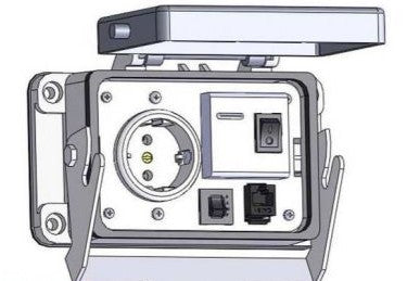 Mencom Remote Access Interfaces EPGF-RJ45-R-48 - SCHUKO W/ GFI BRKR;RJ;3A;SZ48 (EPGF-RJ45-R-48)