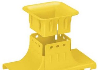 Panduit Raceways FRUPS4X4YL - 4x4 Up Spout. Allows cable to be directed (FRUPS4X4YL)