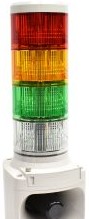 Patlite Visual Signaling Devices LKEH-402FEUL-RYGC - LED Light and Horn, 32 pre-recorded (LKEH-402FEUL-RYGC)