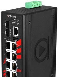 Antaira Technologies LMP-1202G-SFP - 12-Port Industrial Gigabit PoE+ Light Layer (LMP-1202G-SFP)