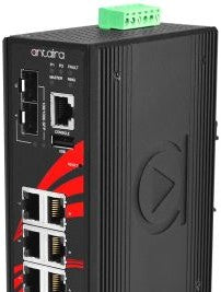 Antaira Technologies LMX-1002G-SFP - 10-Port Industrial Gigabit Light Layer 3 (LMX-1002G-SFP)