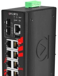 Antaira Technologies LMX-1202M-SFP-T - 12-Port Industrial Light Layer 3 Managed (LMX-1202M-SFP-T)