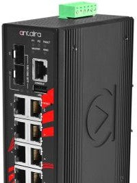 Antaira Technologies LMX-1202M-SFP - 12-Port Industrial Gigabit Light Layer 3 (LMX-1202M-SFP)