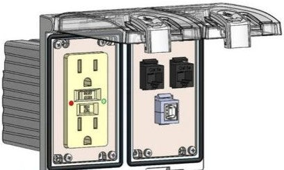Mencom Remote Access Interfaces LP2-GF-2RJ45-USB-BFAF - GFI; 2 RJ45; USB-BA; LP2 (LP2-GF-2RJ45-USB-BFAF)