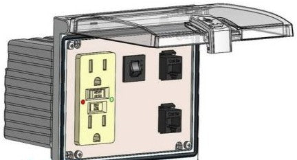 Mencom Remote Access Interfaces LP3-GF-2RJ45-5R - GFI; 2RJ45; 5AMP; LP3 (LP3-GF-2RJ45-5R)