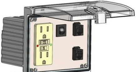 Mencom Remote Access Interfaces LP3-GF-2RJ45-R - GFI; 2 RJ45; 3A; LP3 (LP3-GF-2RJ45-R)