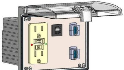 Mencom Remote Access Interfaces LP3-GF-2USB-AFAF-R - GFI; 2 USB-AA; 3A; LP3 (LP3-GF-2USB-AFAF-R)
