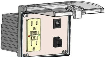 Mencom Remote Access Interfaces LP3-GF-RJ45-5R - GFI; RJ45; 5AMP; LP3 (LP3-GF-RJ45-5R)