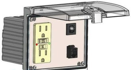 Mencom Remote Access Interfaces LP3-GF-RJ45-R - GFI; RJ45; 3A; LP3 (LP3-GF-RJ45-R)