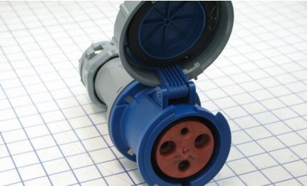 Mennekes Electrical Products Plugs & Receptacles ME360C6W - Connector, 60A, 2P-3W, 250V, Watertight, Blue (ME360C6W)