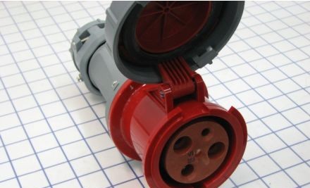 Mennekes Electrical Products Plugs & Receptacles ME360C7W - Connector, 60A, 2P-3W, 480V, Watertight, Red (ME360C7W)