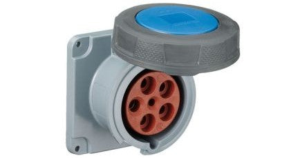 Mennekes Electrical Products Plugs & Receptacles ME360R4W - Receptacle, 60A, 2P-3W, 125V, Watertight, Yellow (ME360R4W)