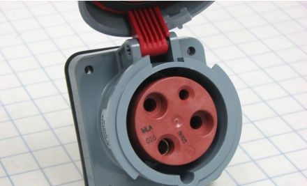 Mennekes Electrical Products Plugs & Receptacles ME360R7W - Receptacle, 60A, 2P-3W, 480V, Watertight, Red (ME360R7W)