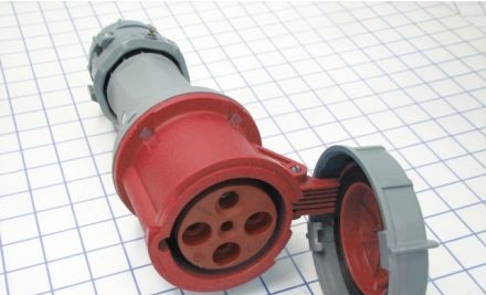 Mennekes Electrical Products Plugs & Receptacles ME460C7W - Connector, 60A, 3P-4W, 480V, Watertight, Red (ME460C7W)