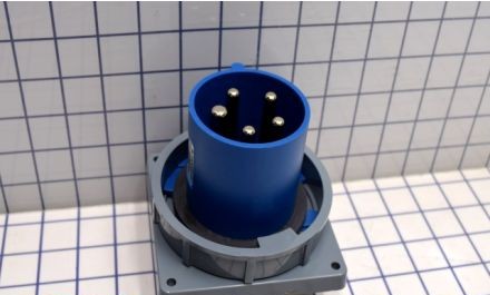 Mennekes Electrical Products Plugs & Receptacles ME560B9W-L - Inlet, 60A, 4P-5W, 120/208V, Watertight, Blue (ME560B9W-L)