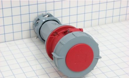 Mennekes Electrical Products Plugs & Receptacles ME560C7W - Connector, 60A, 4P-5W, 277/480V, Watertight, Red (ME560C7W)