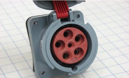 Mennekes Electrical Products Plugs & Receptacles ME560R7W - Receptacle, 60A, 4P-5W, 277/480V, Watertight, Red (ME560R7W)