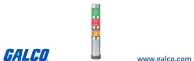 Patlite Visual Signaling Devices MES-302P-GRY+FB123 - Continuous light, PNP open collector (MES-302P-GRY+FB123)