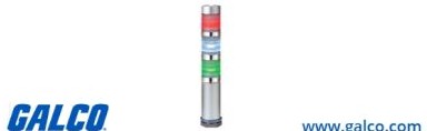 Patlite Visual Signaling Devices MES-302P-RCG+FB123 - Continuous light, PNP open collector (MES-302P-RCG+FB123)
