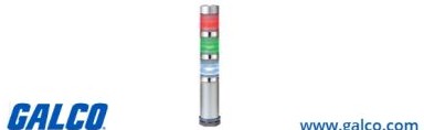 Patlite Visual Signaling Devices MES-302P-RGC+FB123 - Continuous light, PNP open collector (MES-302P-RGC+FB123)