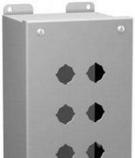 Hammond Manufacturing Enclosures MPB12LG - Pushbutton Encl - 12 PB x 22.5mm - Steel/Lt. Gray (MPB12LG)