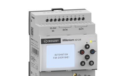 Crouzet Programmable Logic Controllers MXD12RD7ET - Millenium Logic Controller, 12 I/Os, 12-24 (MXD12RD7ET)