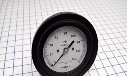 Marsh Panel Meters & Gauges P16052 - Gauge, 0-160psi, 4.5in., 1/4in.NPT Entry Lower (P16052)