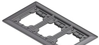 Steel City P64P-3G-CP-GRY - Three Gang Carpet Plate for Floor Boxes (P64P-3G-CP-GRY)