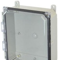 Hammond Manufacturing Enclosures PCJ181610CCH - Polycarb 18X16X10 Hinge Clr w/Feet (PCJ181610CCH)