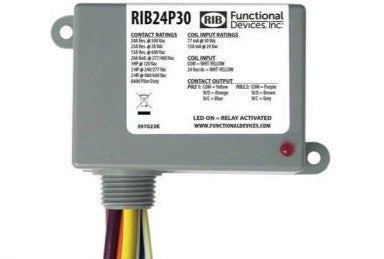 Johnson Controls Relays RIB24P30 - Rib 30Amp Dpdt 24 Vacdc (RIB24P30)