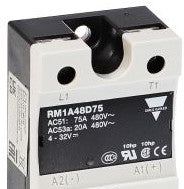 Carlo Gavazzi Relays RM1A48D75 - Solid State Relay, 1-P, 75A, 480VAC, 4-32VDC (RM1A48D75)