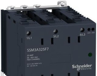 Schneider Relays SSM3A325F7 - Relay, 3PH, DIN Rail, 25A@48-600VAC, 90-140VAC (SSM3A325F7)