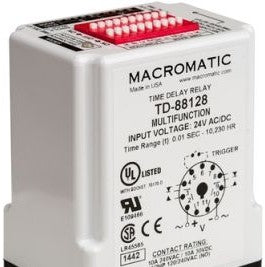 Macromatic Relays TD-88128 - Multifunction Timer, 24VAC/DC, 0.1Sec-1,023Hr (TD-88128)
