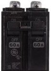 GE Circuit Breakers THQB2160 - Q line circuit breakers are one-inch wide per (THQB2160)
