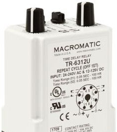 Macromatic Relays TR-6312U - Repeat Cycle Timer, 24-240VAC/ 12-125VDC, DPDT (TR-6312U)